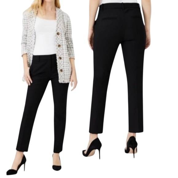 Ann Taylor The Ankle Pants Black Bi-Stretch Mid Rise Size 6 Career Trousers NWT - Picture 1 of 10